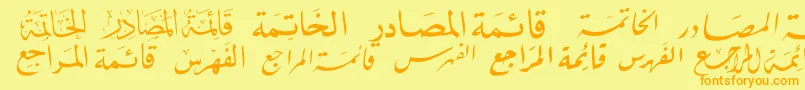 McsBookTitle3 Font – Orange Fonts on Yellow Background