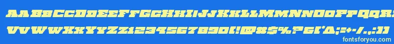 Chicagoexpressital Font – Yellow Fonts on Blue Background