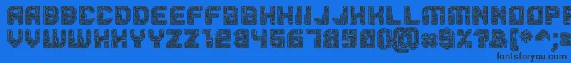 Pcb-Schriftart – Schwarze Schriften auf blauem Hintergrund