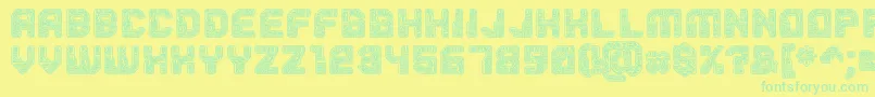 Pcb-Schriftart – Grüne Schriften auf gelbem Hintergrund