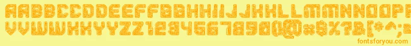Pcb-Schriftart – Orangefarbene Schriften auf gelbem Hintergrund
