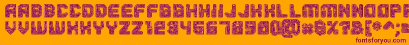 Pcb-Schriftart – Violette Schriften auf orangefarbenem Hintergrund