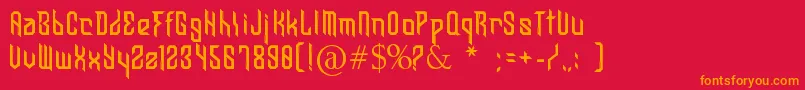 Bedoy Font – Orange Fonts on Red Background