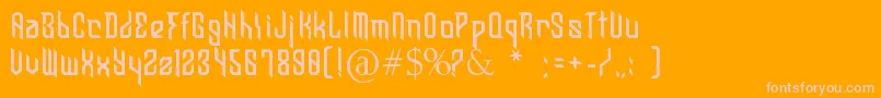 Bedoy Font – Pink Fonts on Orange Background