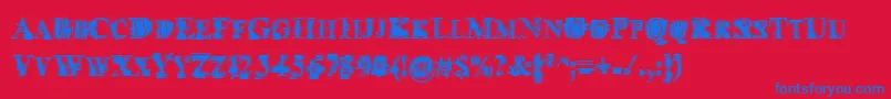 Psiborgzstreet Font – Blue Fonts on Red Background