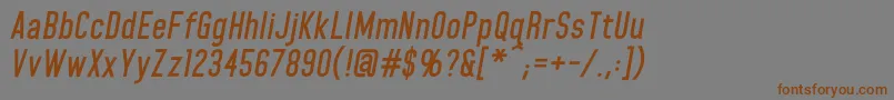 HomeplanetbbBolditalic Font – Brown Fonts on Gray Background