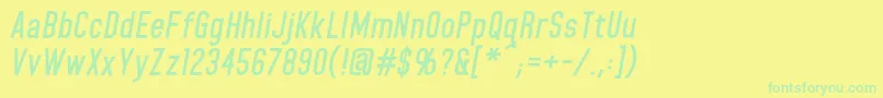 HomeplanetbbBolditalic Font – Green Fonts on Yellow Background