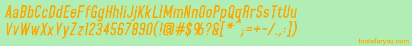 HomeplanetbbBolditalic Font – Orange Fonts on Green Background