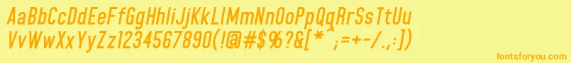HomeplanetbbBolditalic Font – Orange Fonts on Yellow Background