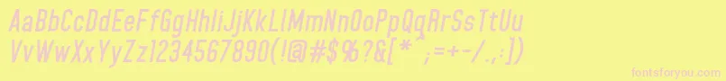 HomeplanetbbBolditalic-Schriftart – Rosa Schriften auf gelbem Hintergrund