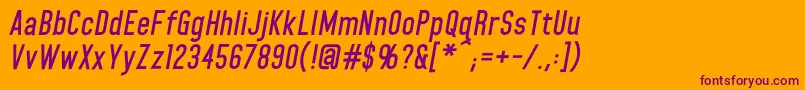 HomeplanetbbBolditalic Font – Purple Fonts on Orange Background