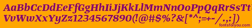 TangerserifwideBolditalic Font – Purple Fonts on Orange Background