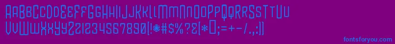 フォントBlamdudeBb – 紫色の背景に青い文字