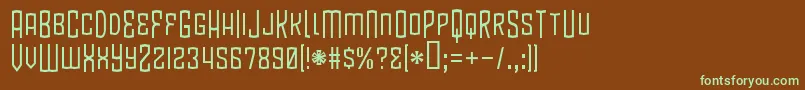 BlamdudeBb-fontti – vihreät fontit ruskealla taustalla