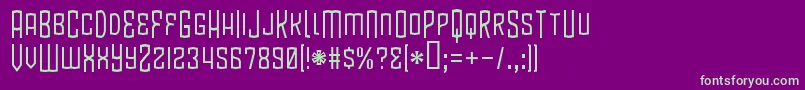 BlamdudeBb-fontti – vihreät fontit violetilla taustalla