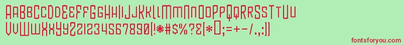 フォントBlamdudeBb – 赤い文字の緑の背景