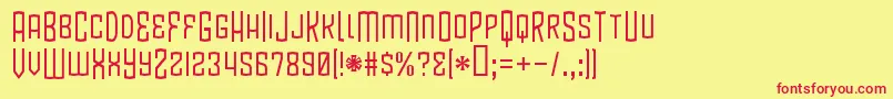 BlamdudeBb-fontti – punaiset fontit keltaisella taustalla