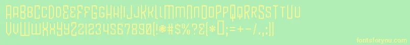BlamdudeBb-fontti – keltaiset fontit vihreällä taustalla