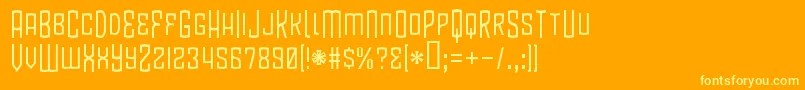 BlamdudeBb-Schriftart – Gelbe Schriften auf orangefarbenem Hintergrund
