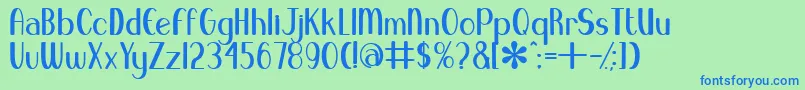 Шрифт BlueMelodyUltrabold – синие шрифты на зелёном фоне