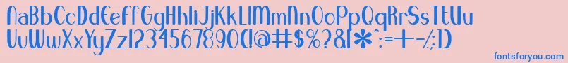 Saiba mais sobre a fonte BlueMelodyUltrabold Fonte BlueMelodyUltrabold – fontes azuis em um fundo rosa