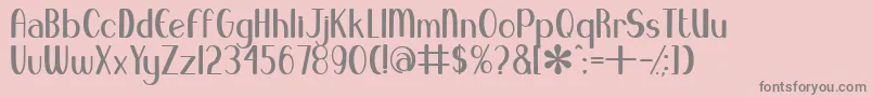 Fonte BlueMelodyUltrabold – fontes cinzas em um fundo rosa