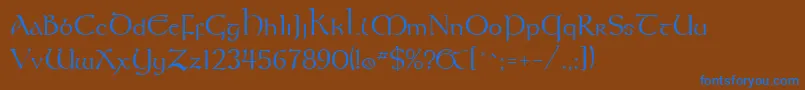 UmberSsi Font – Blue Fonts on Brown Background
