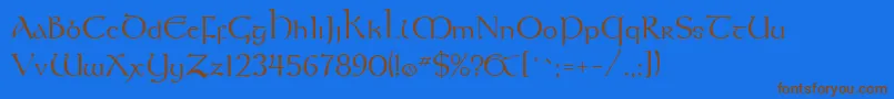 UmberSsi Font – Brown Fonts on Blue Background