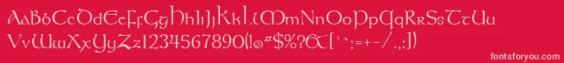 UmberSsi-Schriftart – Rosa Schriften auf rotem Hintergrund