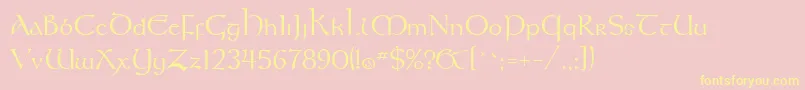 UmberSsi-Schriftart – Gelbe Schriften auf rosa Hintergrund