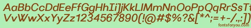 VillerayMediumitalic Font – Brown Fonts on Green Background