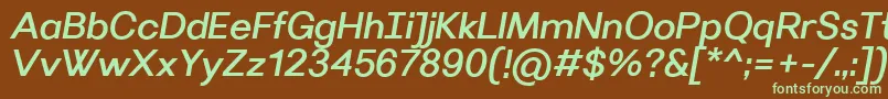 VillerayMediumitalic Font – Green Fonts on Brown Background