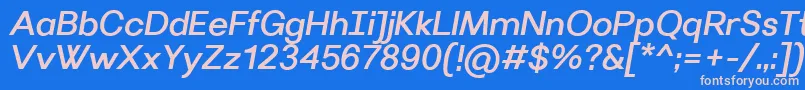 VillerayMediumitalic Font – Pink Fonts on Blue Background