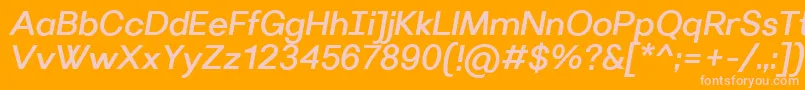 VillerayMediumitalic Font – Pink Fonts on Orange Background