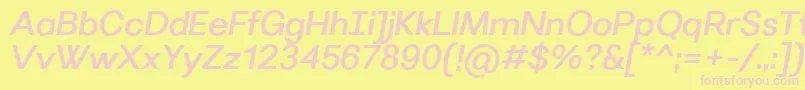 VillerayMediumitalic Font – Pink Fonts on Yellow Background