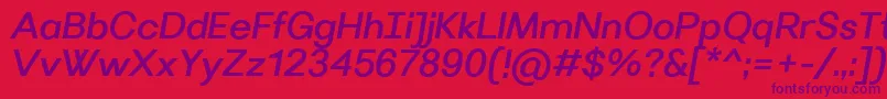 フォントVillerayMediumitalic – 赤い背景に紫のフォント