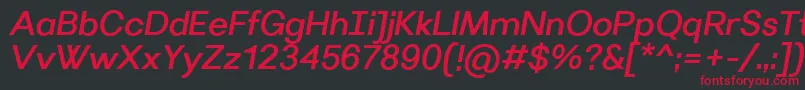 VillerayMediumitalic Font – Red Fonts on Black Background
