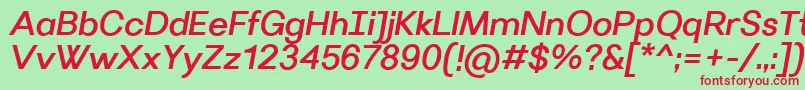 VillerayMediumitalic Font – Red Fonts on Green Background