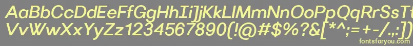 Шрифт VillerayMediumitalic – жёлтые шрифты на сером фоне