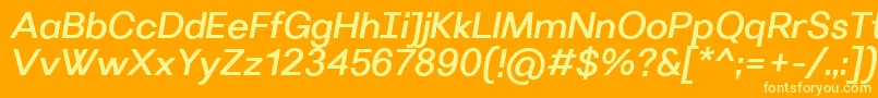 VillerayMediumitalic Font – Yellow Fonts on Orange Background