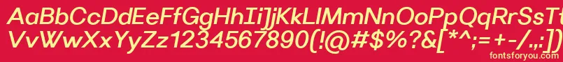 VillerayMediumitalic Font – Yellow Fonts on Red Background