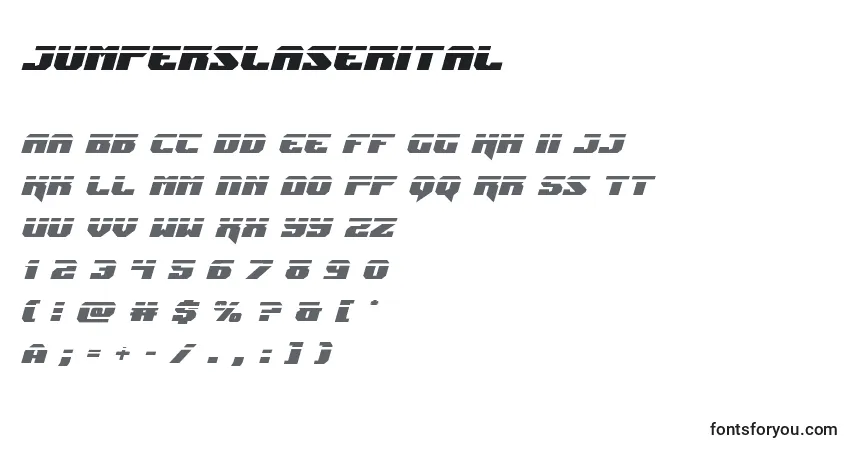 Jumperslaseritalフォント–アルファベット、数字、特殊文字