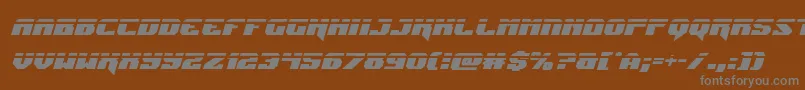 フォントJumperslaserital – 茶色の背景に灰色の文字