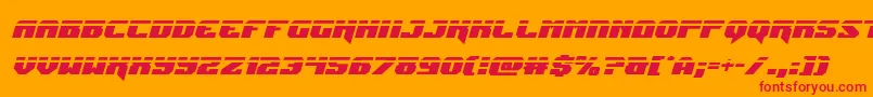 フォントJumperslaserital – オレンジの背景に赤い文字