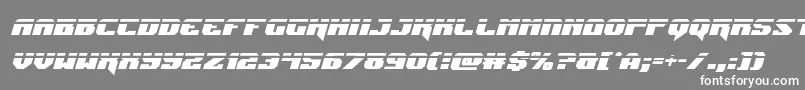 フォントJumperslaserital – 灰色の背景に白い文字