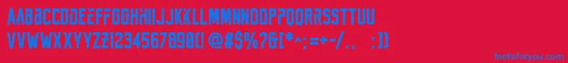 ReckonerBold Font – Blue Fonts on Red Background