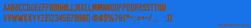 ReckonerBold Font – Brown Fonts on Blue Background