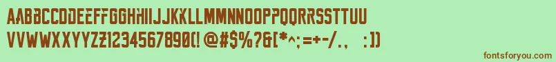 ReckonerBold Font – Brown Fonts on Green Background