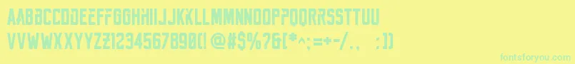 ReckonerBold-Schriftart – Grüne Schriften auf gelbem Hintergrund