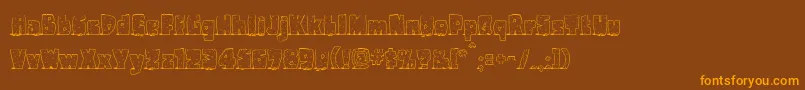 Pebbles Font – Orange Fonts on Brown Background